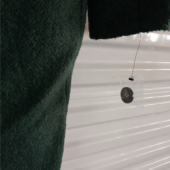 Sam Edelman Womens Wool Coat Plus XXL Green Winter Overcoat Button Front Grunge - Picture 6 of 9